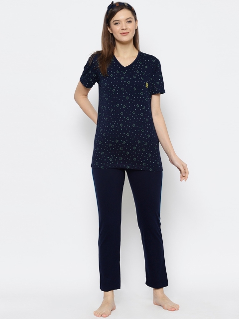 

VIMAL JONNEY Women Navy Blue Cotton Blend Tracksuits