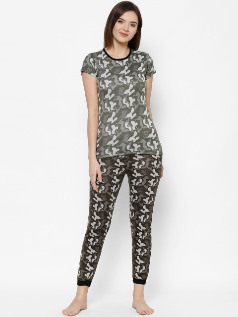 

VIMAL JONNEY Women Grey & Brown Printed Night Suit