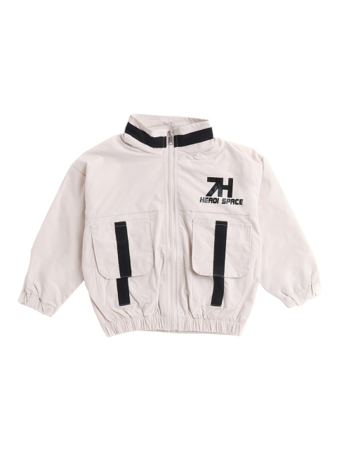 

Hopscotch Boys Beige Blue Open Front Jacket
