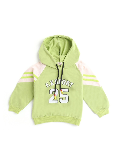 

Hopscotch Girls Green Printed Hooded Sweatshirt