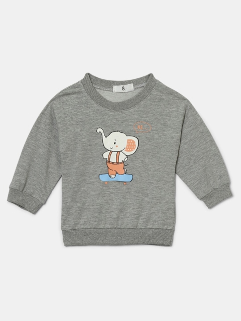 

Hopscotch Boys Grey Printed Sweatshirt