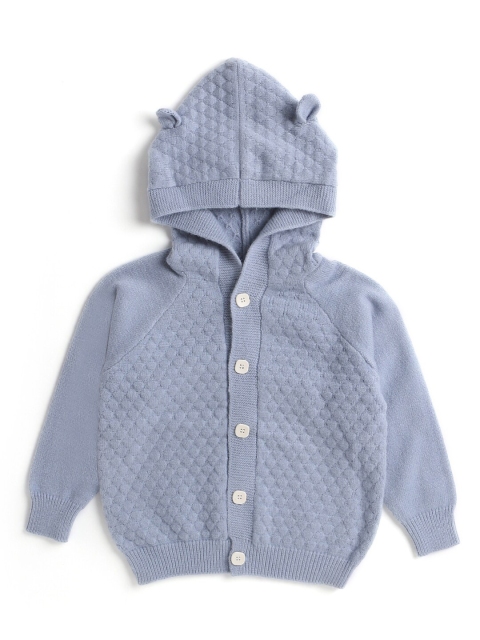 

Hopscotch Boys Blue Solid Hooded Sweaters
