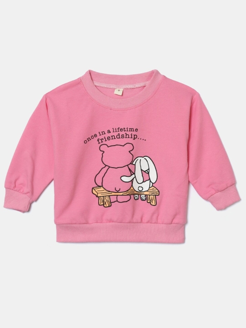 

Hopscotch Girls Pink Printed Sweatshirt