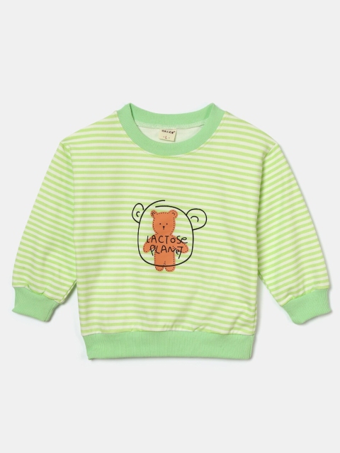 

Hopscotch Girls Green Striped Sweatshirt