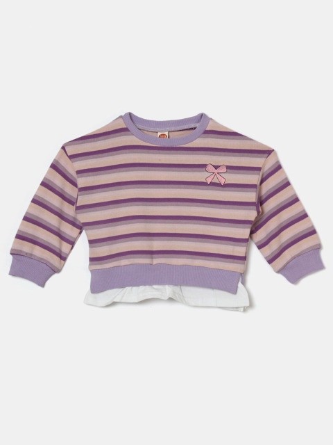 

Hopscotch Girls Purple Striped Sweatshirt