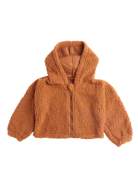 

Hopscotch Girls Brown Hooded Duster Jacket