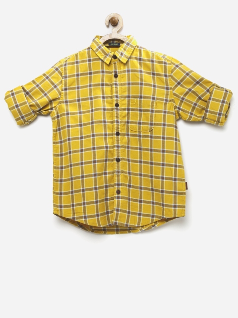 

Indian Terrain Boys Mustard Regular Fit Checked Casual Shirt