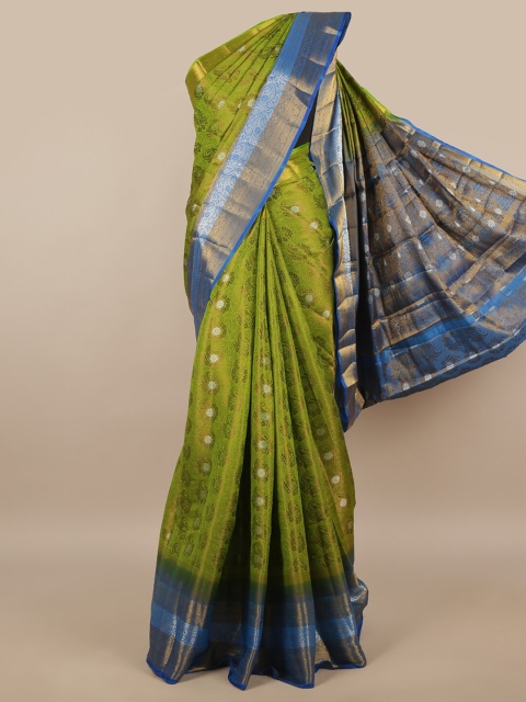 

Pothys Green & Blue Woven Design Zari Jute Silk Saree