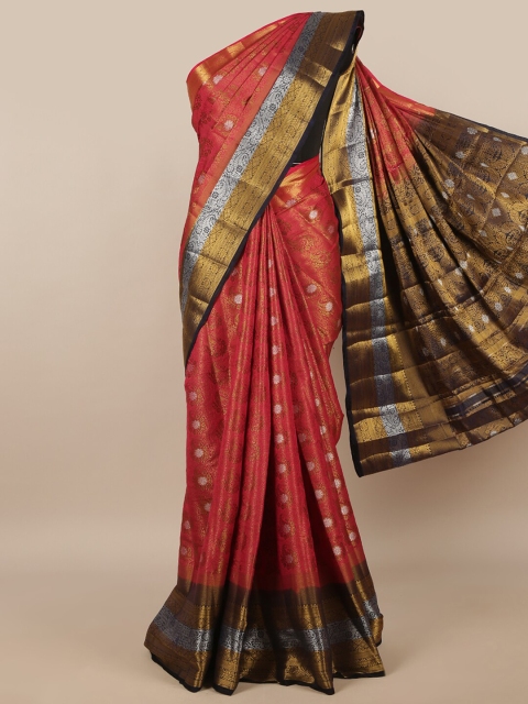 

Pothys Maroon & Navy Blue Ethnic Motifs Zari Jute Silk Saree