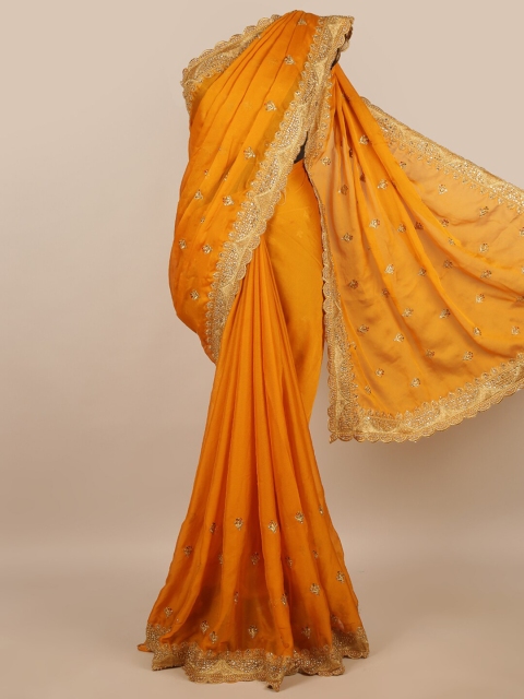 

Pothys Mustard Floral Saree