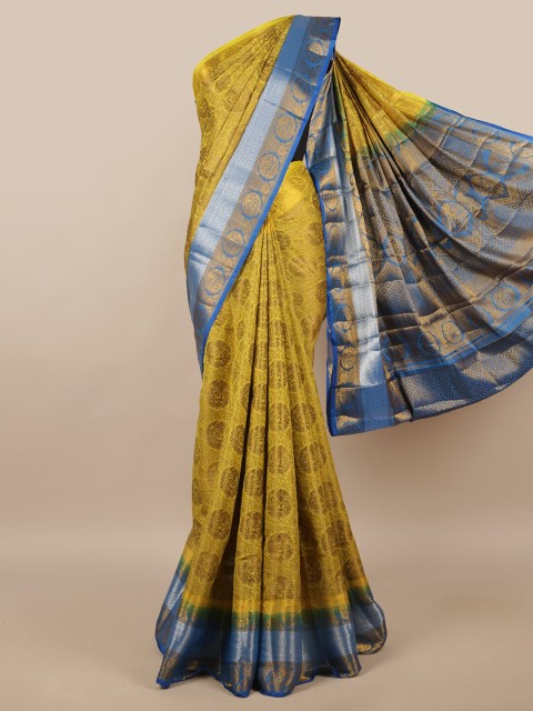 

Pothys Yellow Ethnic Motifs Jute Silk Saree