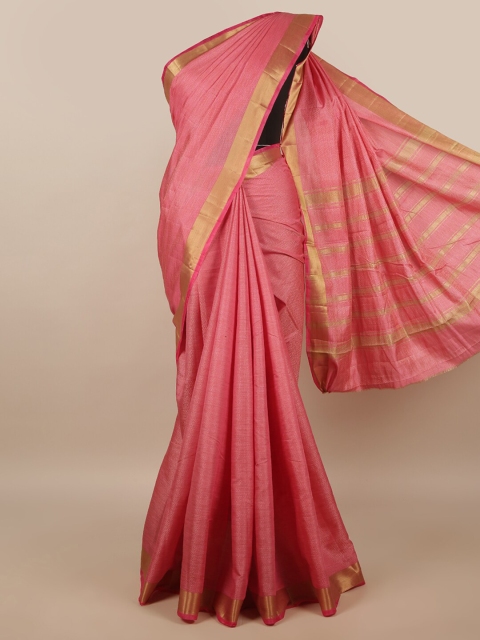 

Pothys Pink Woven Design Jute Silk Saree