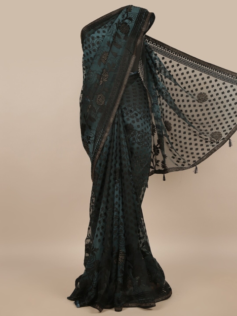 

Pothys Blue & Black Floral Saree