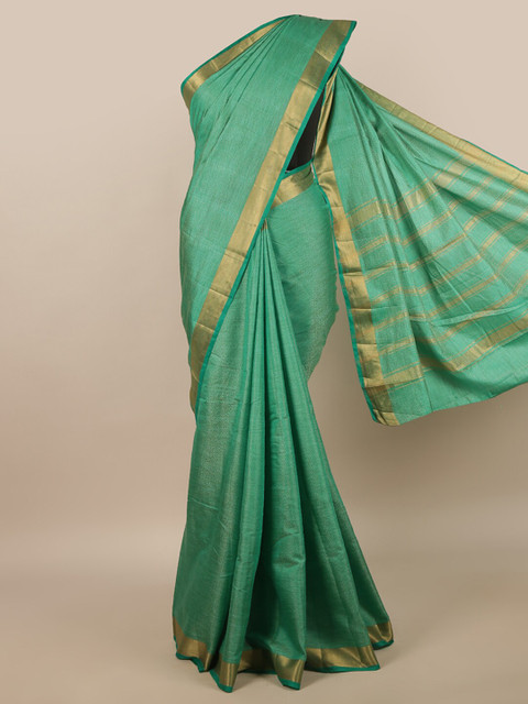 

Pothys Green Jute Silk Saree