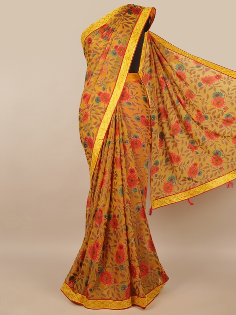 

Pothys Yellow & Red Floral Saree