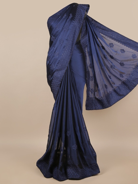 

Pothys Navy Blue Embroidered Saree