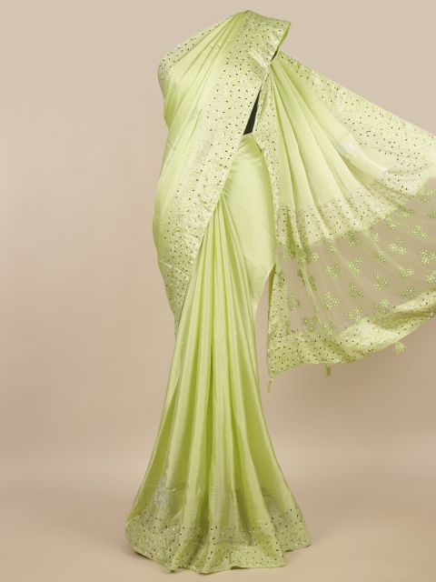 

Pothys Green Beads and Stones Saree