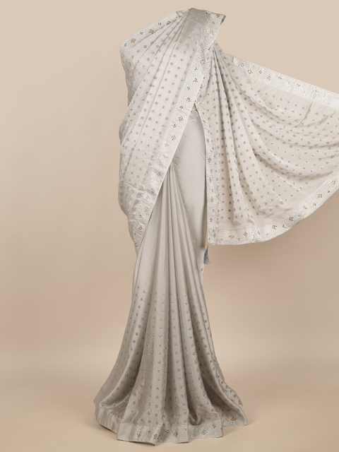 

Pothys Grey Embellished Beads and Stones Saree