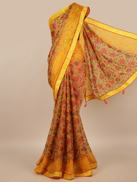 

Pothys Yellow & Red Floral Saree