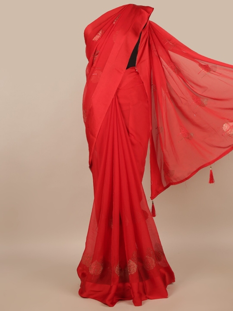 

Pothys Red Tessel Border Saree