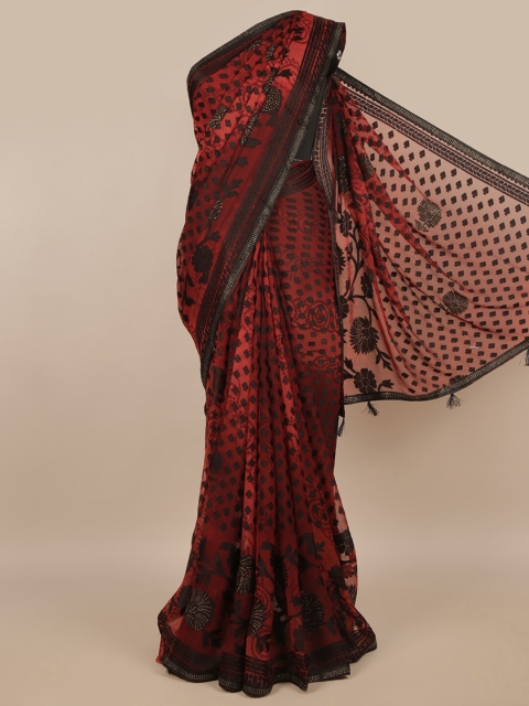 

Pothys Maroon & Black Woven Design Saree