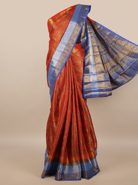 

Pothys Red Ethnic Motifs Jute Silk Saree