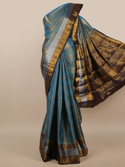 

Pothys Blue Woven Design Jute Silk Saree