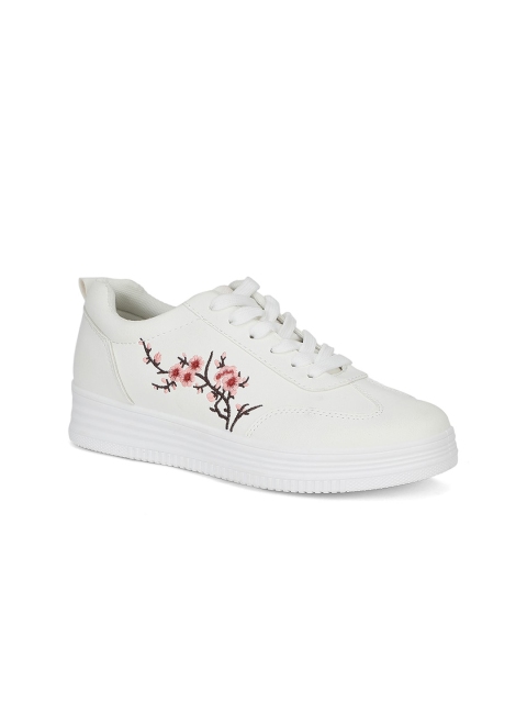 

Khadims Women White Woven Design Sneakers