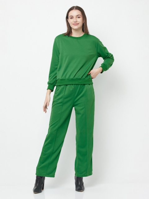 

iki chic Women Green Knitted Top with Trousers