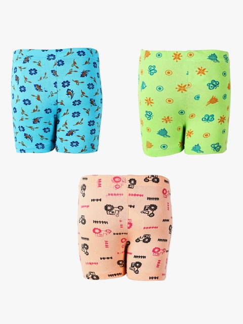 

SAVAGE Girls Set of 3 Multicoloured Printed Regular Shorts, Multi