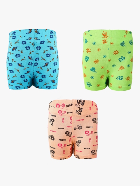 

SAVAGE Girls Pack of 3 Assorted Multicoloured Printed Regular Shorts, Multi