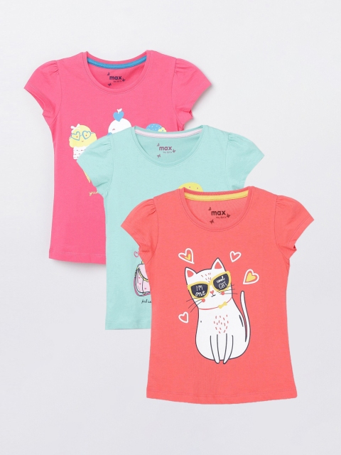 

max Girls Pack of 3 T-shirt, Multi