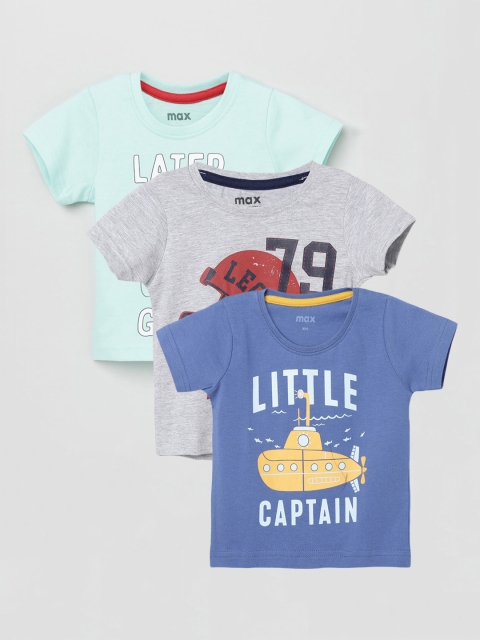 

max Pack of 3 Boys Printed T-shirt, Multi