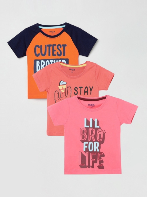 

max Pack of Boys Printed Pure Cotton T-shirt, Multi