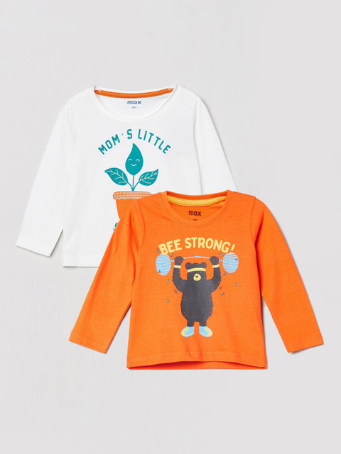 

max Boys Pack Of 2 Tshirts, White