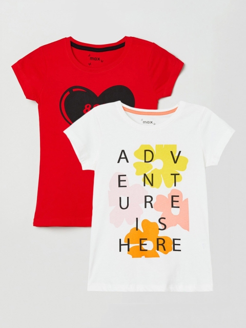 

max Pack of 2 Girls White Printed Top