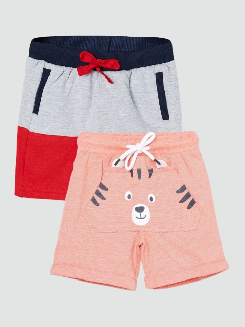 

max Boys Pack of 2 Printed Regular Shorts, Orange