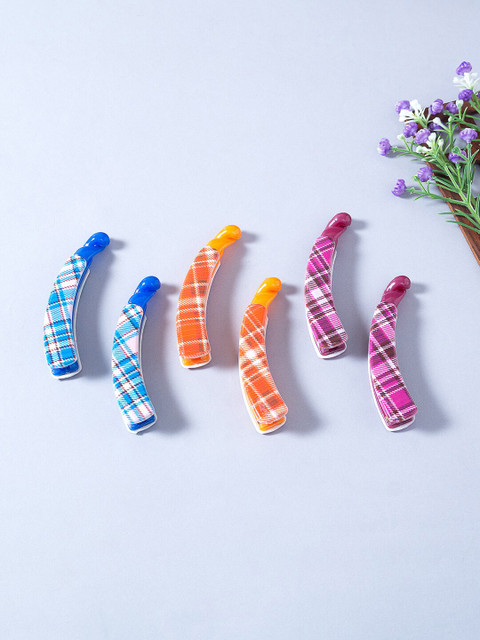 

Golden Peacock Women Multicoloured Set of 6 Banana Clip, Multi