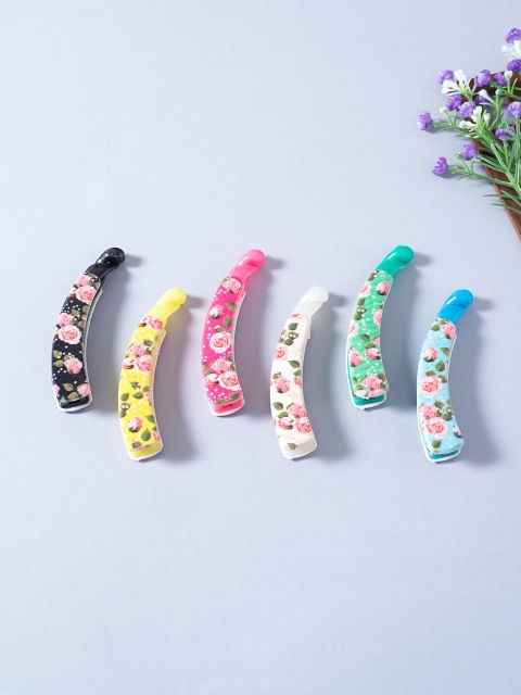 

Golden Peacock Women Set of 6 Banana Clip, Multi