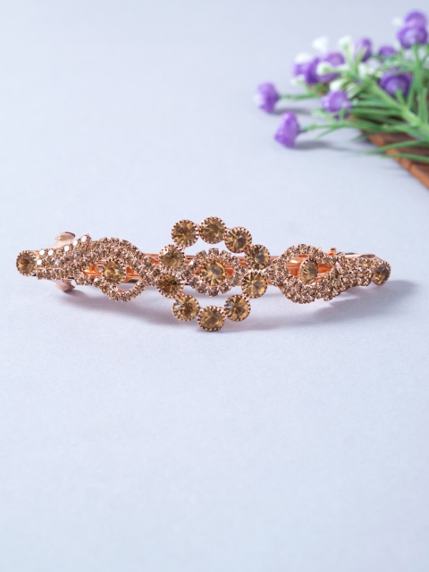 

Golden Peacock Women Gold-Toned Embellished French Barrette