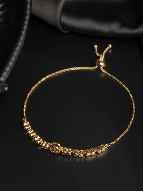

PRITA Women Rose Gold-Plated Brass American Diamond Handcrafted Link Bracelet