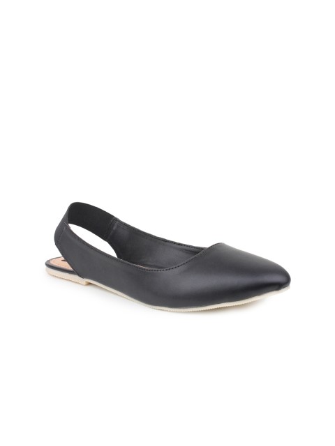 

Shoetopia Women Black Solid Pointed-toe Flats