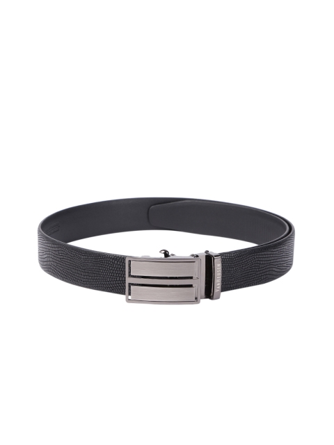 

Van Heusen Men Black Textured Leather Belt