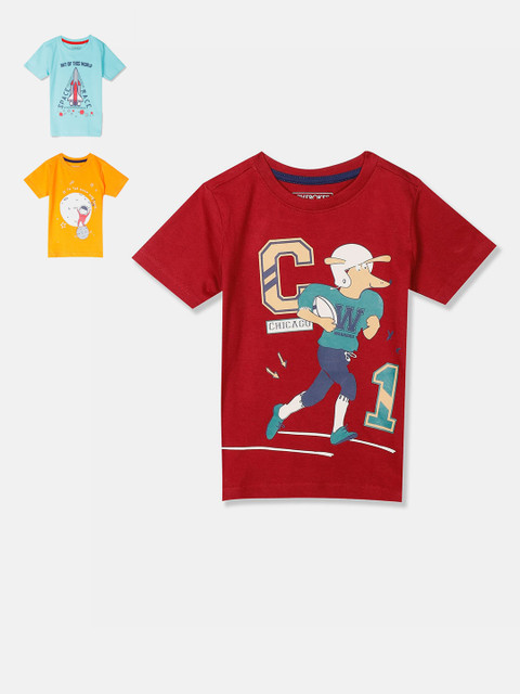 

Cherokee Boys Assorted Typography 3 Printed Applique T-shirt