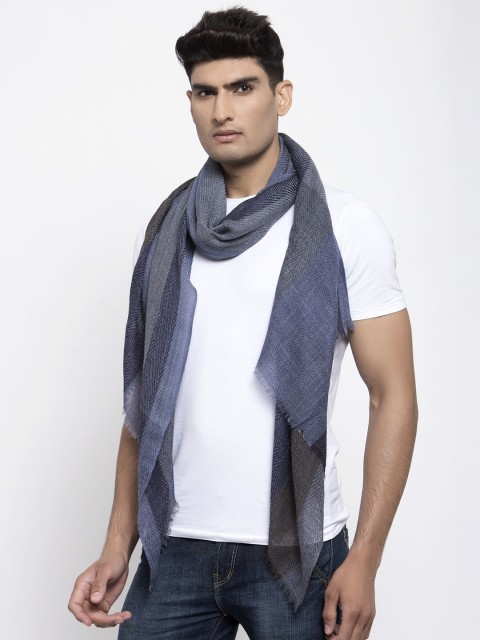 

Calvadoss Men Blue & Grey Woven Design Stole