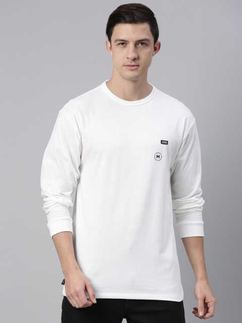 

Vans Men White & magnolia Applique T-shirt