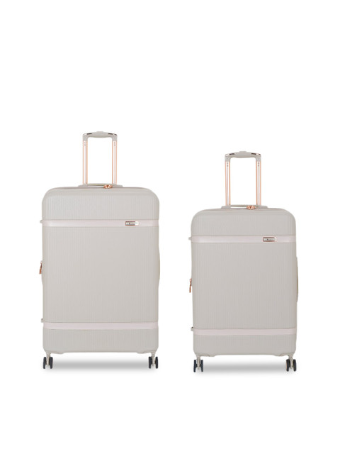 

IT luggage Set Of 2 Grey Textured Hard-Sided Trolley Suitcases
