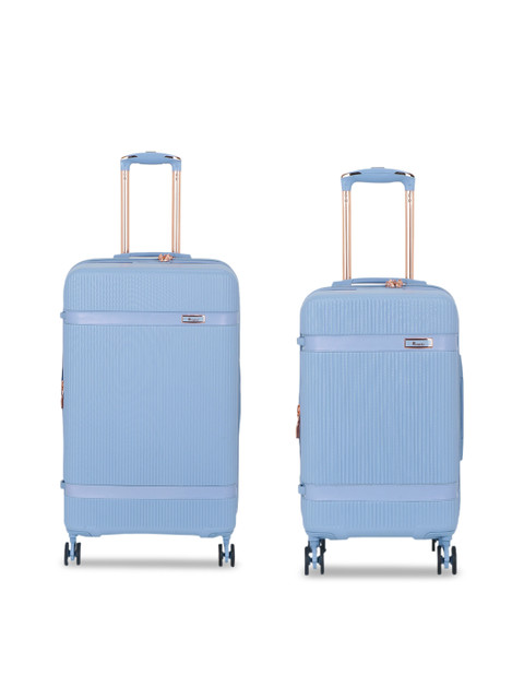 

IT luggage Set Of 2 Blue Textured Hard-Sided Trolley Suitcases