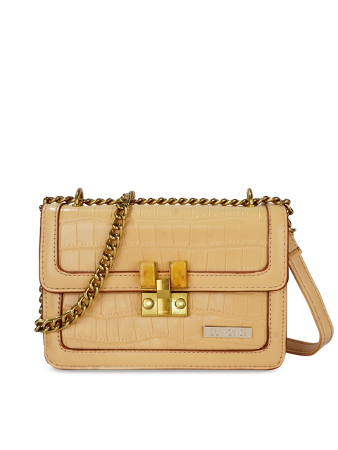 

Luvoksi Yellow PU Swagger Sling Bag with Quilted