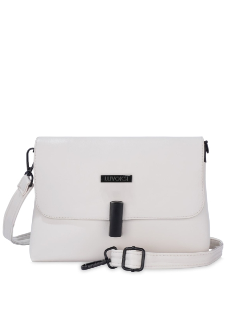 

Luvoksi White PU Structured Sling Bag with Bow Detail